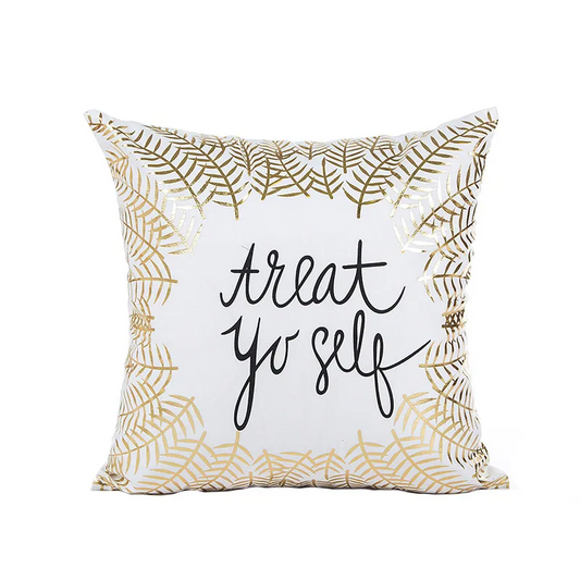 Bronzing Letters Heart Grass Single Side Printed Luxury Decoration Throw Pillow Cases